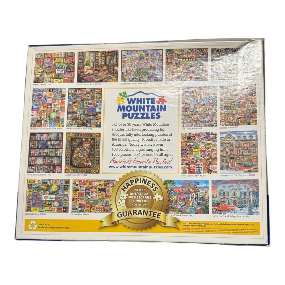 White Mountain “Skating Party” 1000 Piece Puzzle Fred Swan Winter Scene USA - Picture 2 of 3